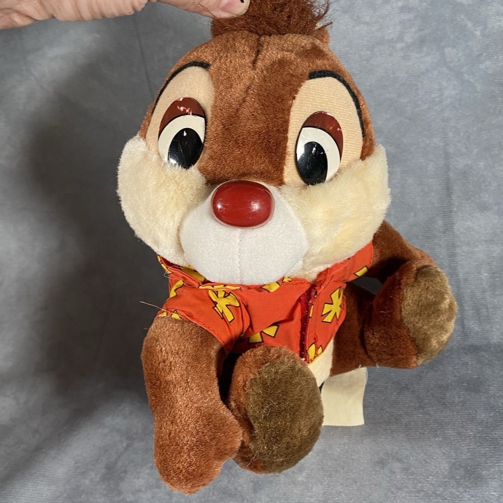 Dale - Chip N Dale Rescue Rangers - Disneyland - 10" Chipmunk Plushie Vintage